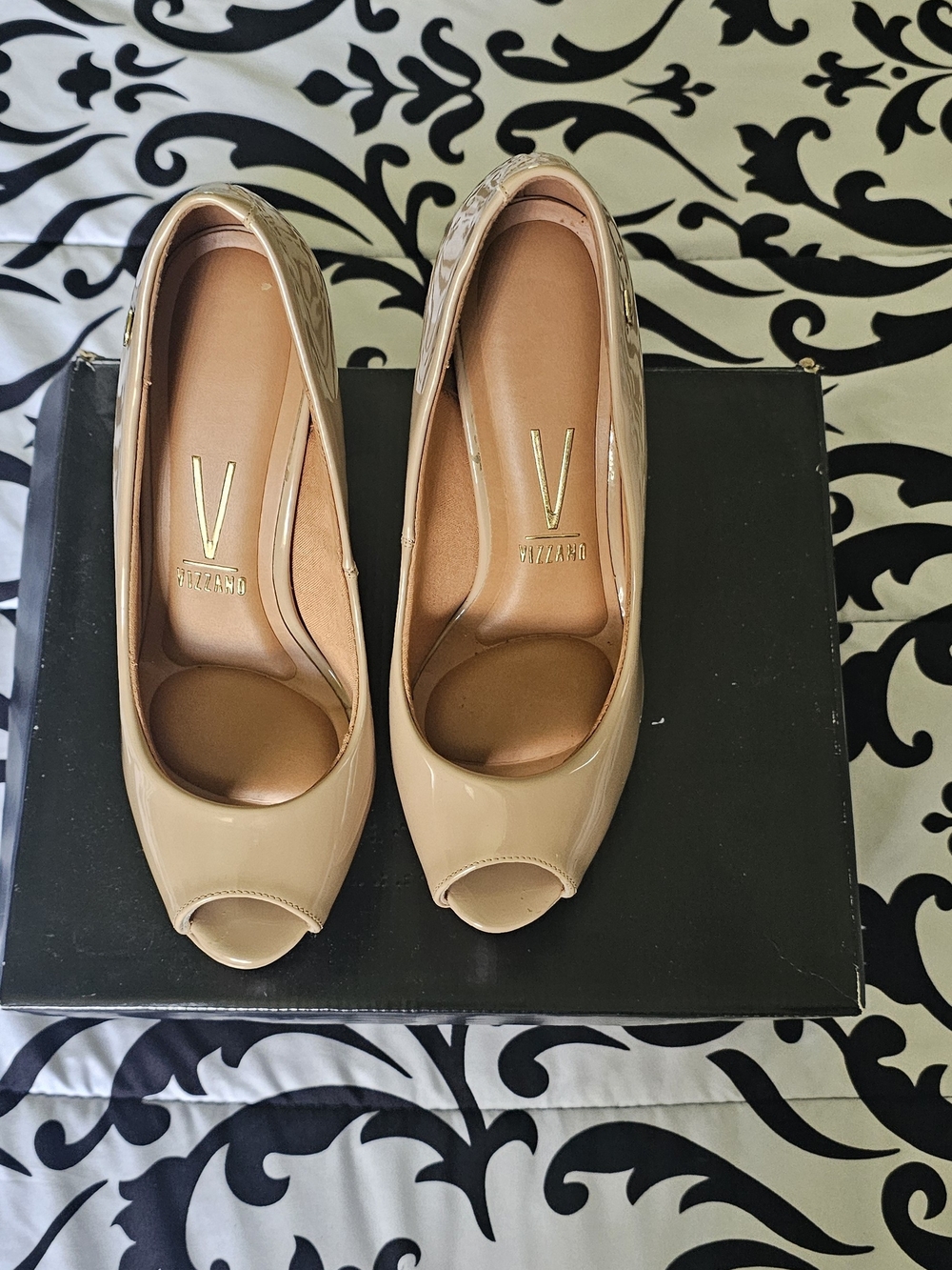Vizzano Nude Patent Peep-Toe Pumps